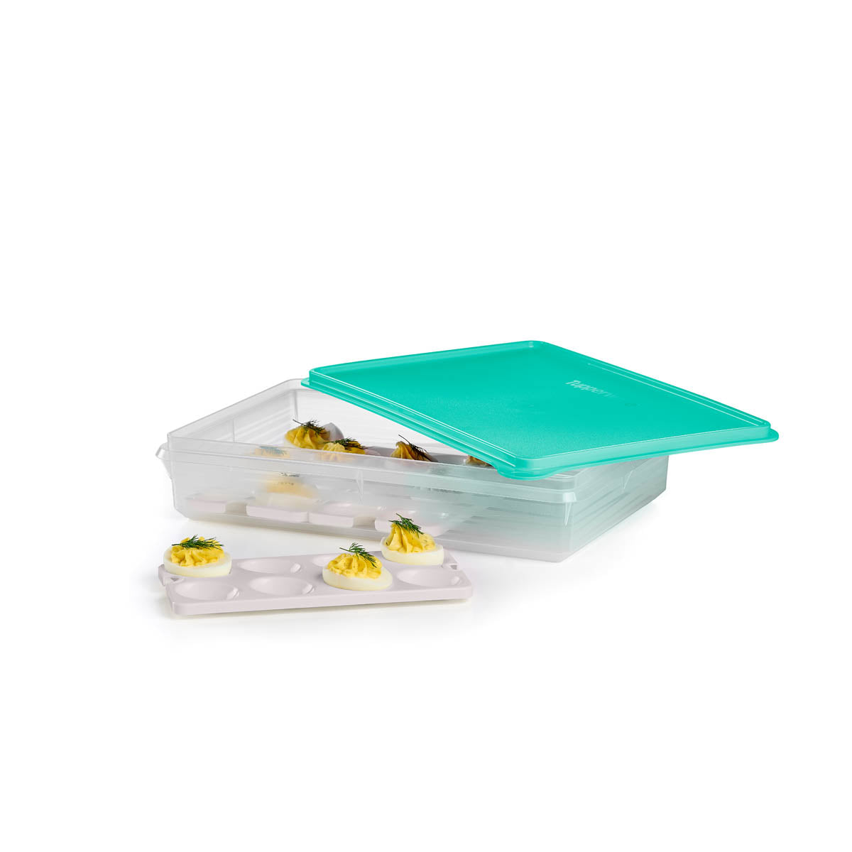 Tupperware? Snack-Stor? Large Storage Container with 3 Egg Tray Inserts - Image 4